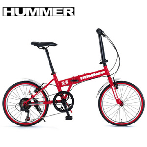 HUMMER(ハマー) 折りたたみ自転車 FDB207 20インチ シマノ7段変速 レッド 健康ダイエット スポーツグッズ