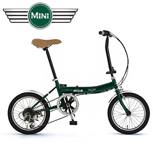 折りたたみ自転車 MINI(ミニ) FDB166 16インチ・外装6段変速グリーン